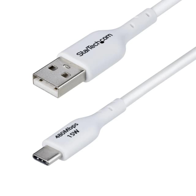 StarTech.com StarTech.com 6.6ft (2m) USB-A to USB-C Charging Cable, Charge & Sync, 3A, USB 2.0, TPE Jacket - White USB Charging Cord USB2AC2MNCWHE