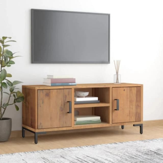 vidaXL TV Cabinet Brown 110x35x48cm Solid Pinewood, Brown 349917