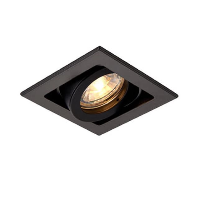 Netlighting Xeno Square Recessed Titlable Downlight Matt Black Dimmable Black