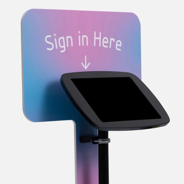 Bouncepad Original Elevate + Branding Board (inc USB Cable) Apple iPad Air 1st Gen 13-inch (2024) Black Covered Front Camera and Home