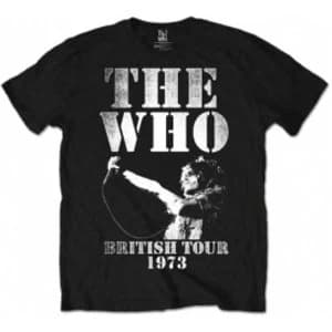 The Who British Tour 1973 Black Mens TShirt Size: XXL