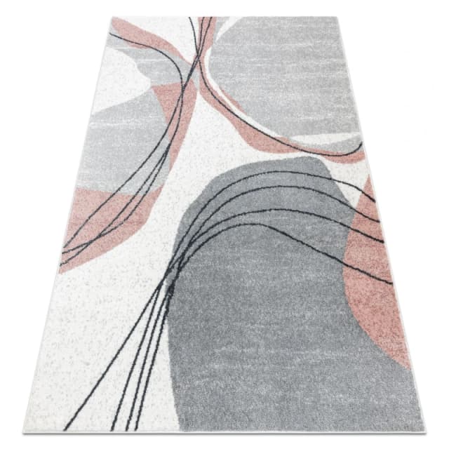 RugsX Carpet Fusion 5868 White / Dark Pink - Lines, Modern, Abstract 120X170 Cm