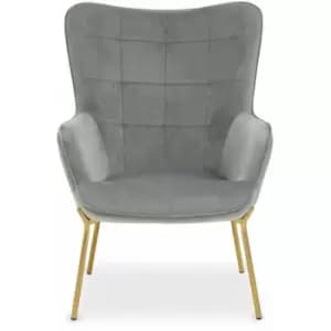 Stockholm Grey Velvet Chair - Premier Housewares