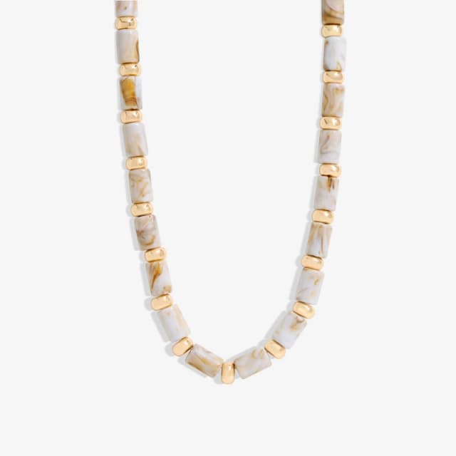 Mood Gold Cream Resin Allway Necklace Gold