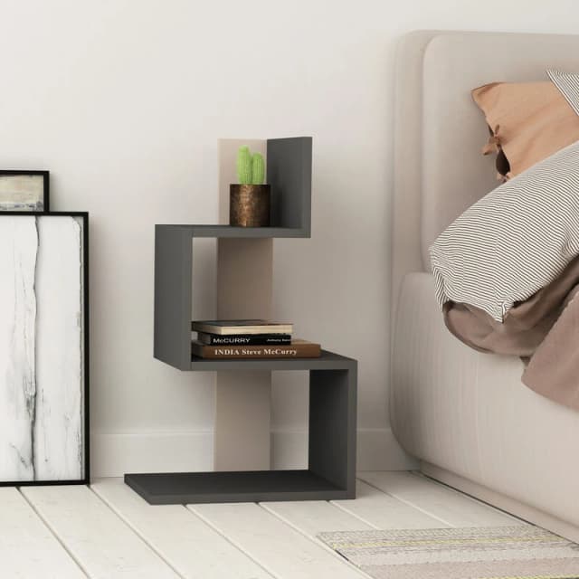 DECORTIE Decortie - Rosie Modern Side End Table Multipurpose With Creativeness h 72cm - Anthracite Grey / Mocha Grey - Mocha Grey M.SH.16411.4