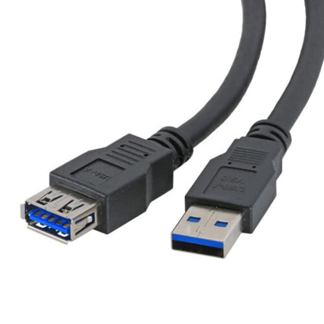 Cablenet Cablenet 2m USB 3.0 Type A Male - Type A Female Black PVC Extension Cable 40-3092BLK