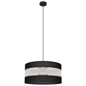 Helen Cylindrical Pendant Ceiling Light Black, Gold 40cm