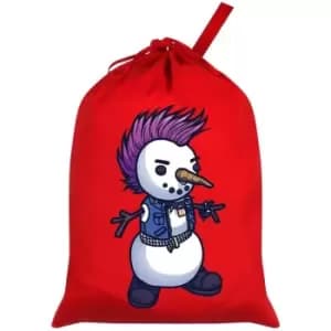 Grindstore Punk Snowman Christmas Santa Sack (One Size) (Red) - Red