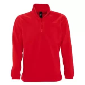 SOLS Ness Unisex Zip Neck Anti-Pill Fleece Top (L) (Red)