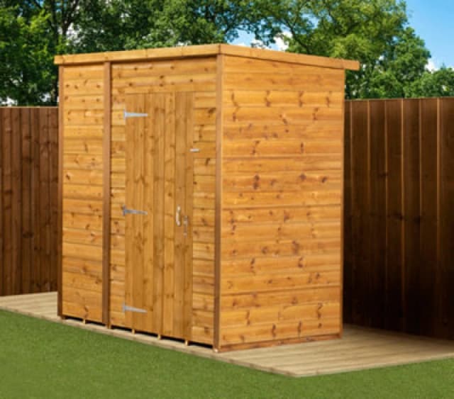 Empire Sheds Empire Modular Pent 6X4 Dipped Treated Tongue And Groove Wooden Garden Shed Single Door No Windows (6' X 4' / 6ft X 4ft) (6X4)