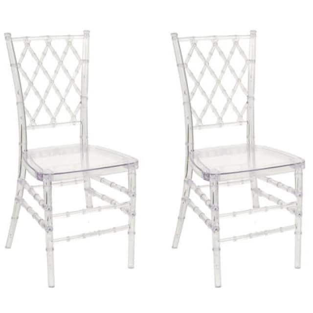 Beliani Set Of 2 Dining Chairs Clarion Transparent