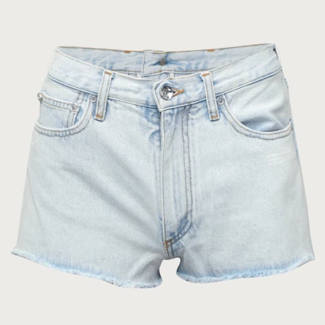 Off White Womens Corp Denim Shorts Light Blue female 25
