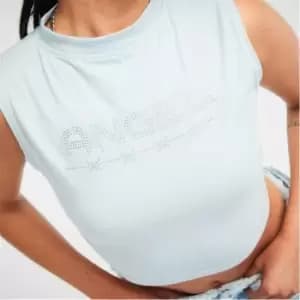 Missguided Angel Diamante Vest Top - Blue