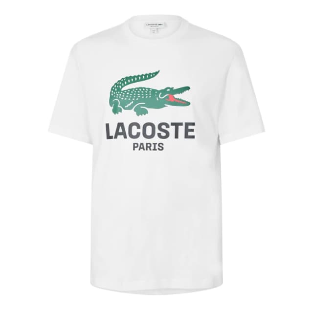 Lacoste Lacoste Large Croc Logo T-Shirt White - Lacoste - Size: 2XL49 White Male 2XL49 LA13605