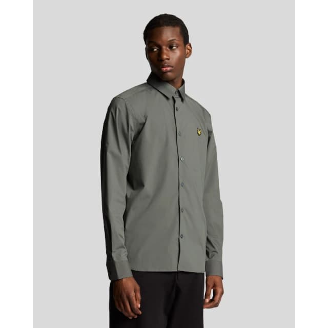 Lyle and Scott Bamboo Long Sleeve Shirt Grey male XS