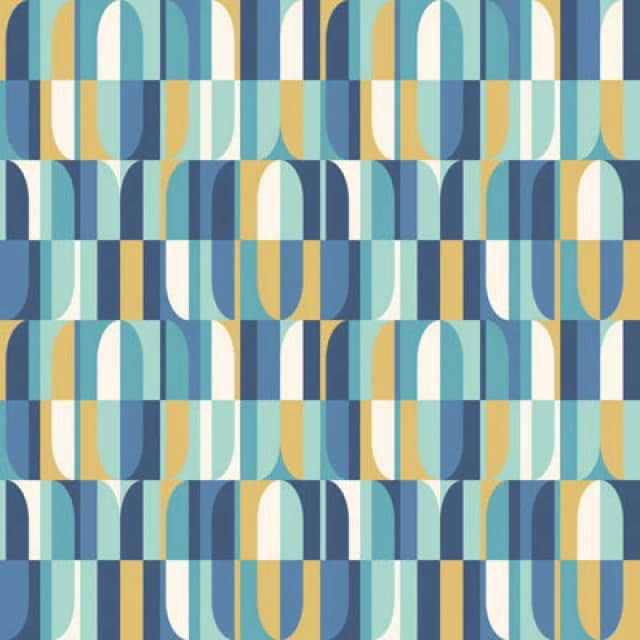 Hoopla Walls Building Blocks Indigo & Gold Smooth Matt Wallpaper