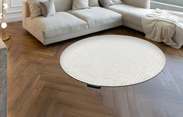 RugsX Carpet Casablanca Loop Circle White Loop, Soft Circle 80 Cm
