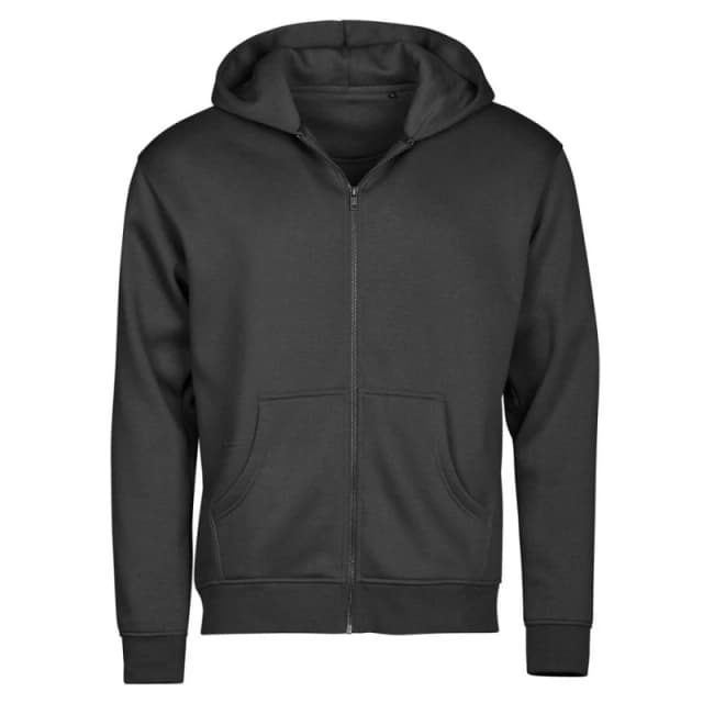 TEE JAYS Mens Urban Hooded Full Zip Hoodie in Black Size: XS Black Male XS