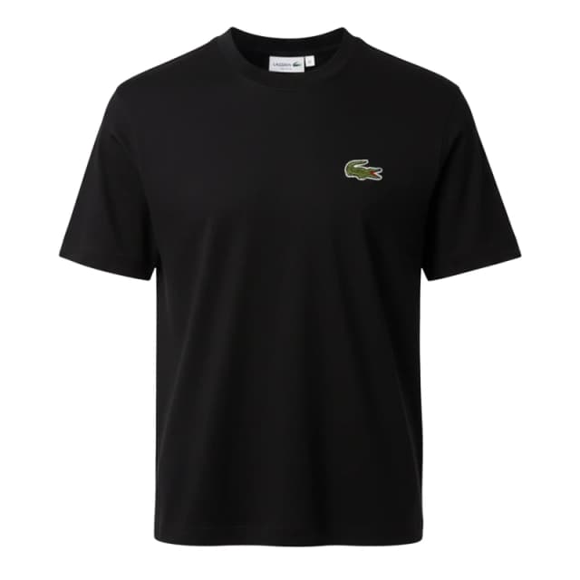 Lacoste Loose-Fit Heavy Cotton Badge T-Shirt Black male 2XS