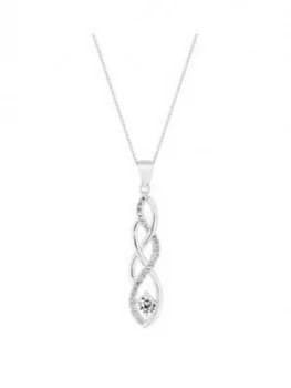 Simply Silver Sterling Silver Cubic Zirconia Intertwined Pendant Necklace