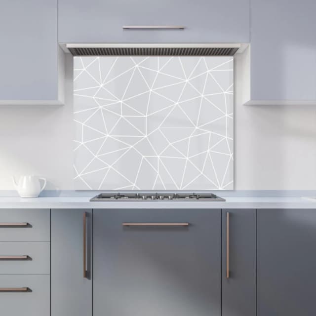 Warren Reed - Designer Geometric Triangle Pattern Kitchen Splashback in Grey Size: 700mm x 650mm Grey Unisex 700mm x 650mm