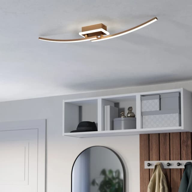 EGLO Lungolago Bronze Steel Minimalist Ceiling Light Brown