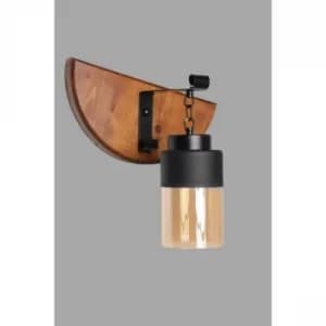 Derin ceviz caml? aplik Black Brown Wall Lamp