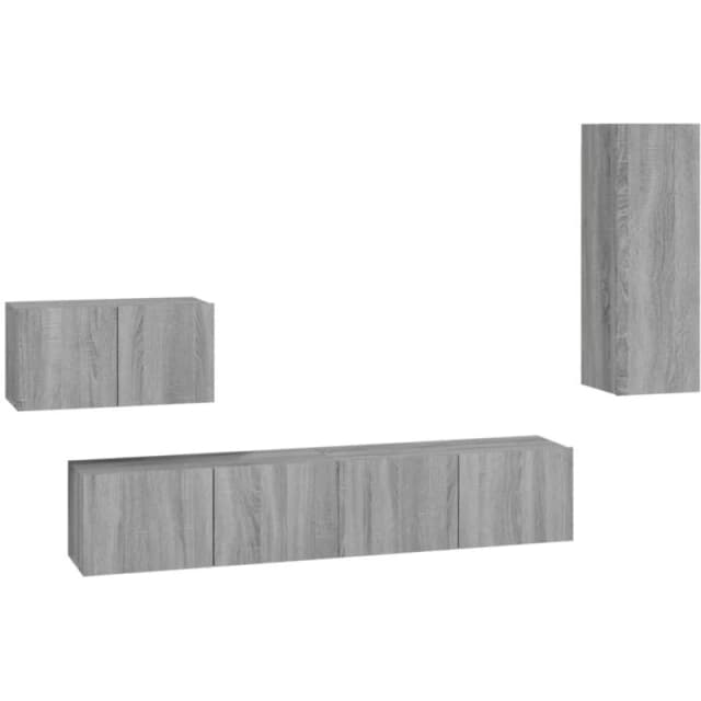 Vidaxl 4 Piece TV Cabinet Set Grey Sonoma Engineered Wood, Grey 3114340