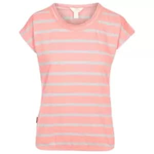 Trespass Womens/Ladies Moor Striped T-Shirt (XXL) (Blossom/Light Grey Marl)
