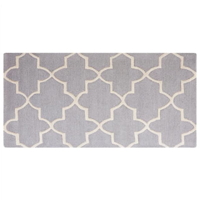 Beliani Rug Silvan Light Grey 80 X 150 Cm Wool