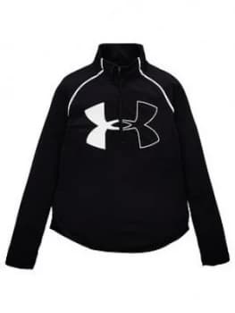 Urban Armor Gear Girls Tech Graphic Big Logo 1/2 Zip Top - Black/White