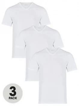 Hugo Boss 3 Pack V-Neck T-Shirts White Size S Men