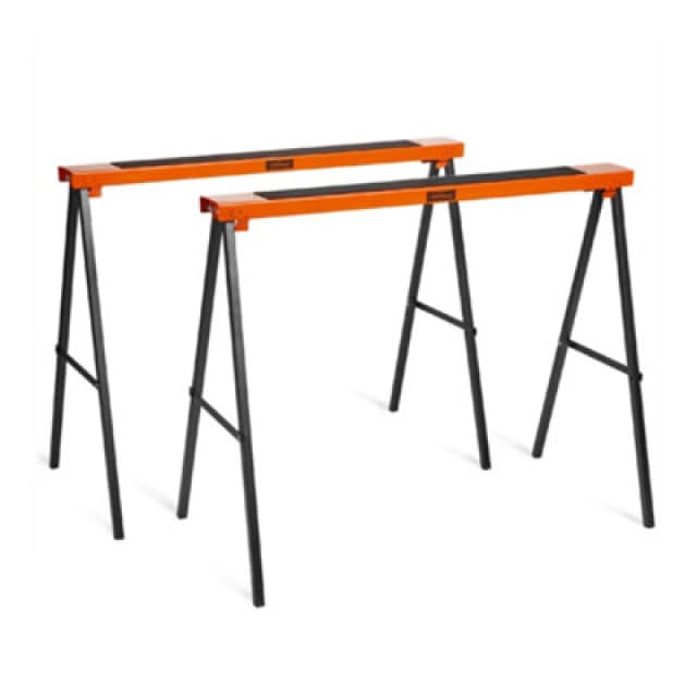 Vonhaus Saw Horse Pair, Saw Horses Twin Pack With 200Kg Weight Capacity, Lightweight With Carry Handle And Non-Slip Work Surface