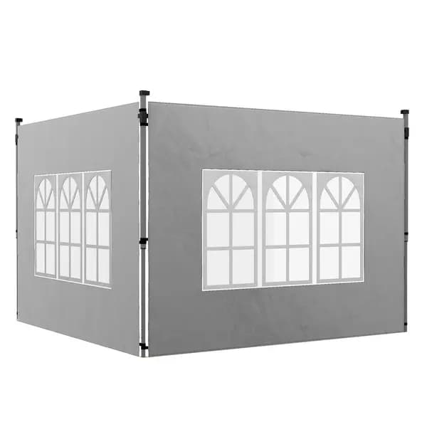 Outsunny 2x Gazebo Side Panels for 3x3m or 3x4m - Grey