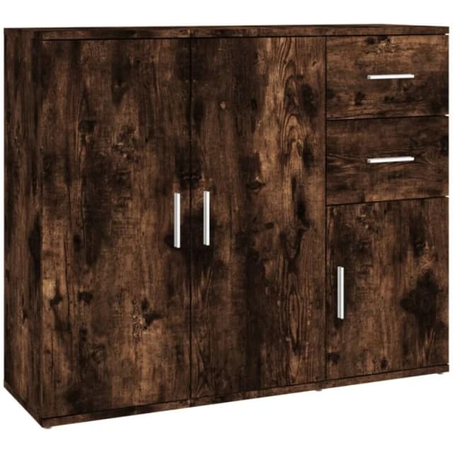 VIDAXL Sideboard Smoked Oak 91x29.5x75cm Engineered Wood Vidaxl 8720845736255