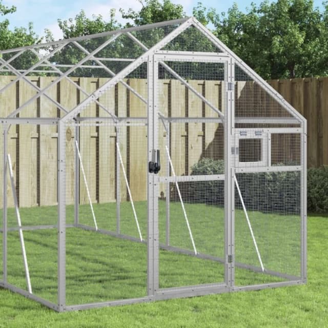 vidaXL Aviary Silver 1.79x4x1.85 m Aluminium, Silver 3155797