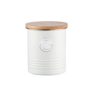 Typhoon Living 1 Litre Coffee Canister - Cream Steel 11 x 11 x 13.5 cm