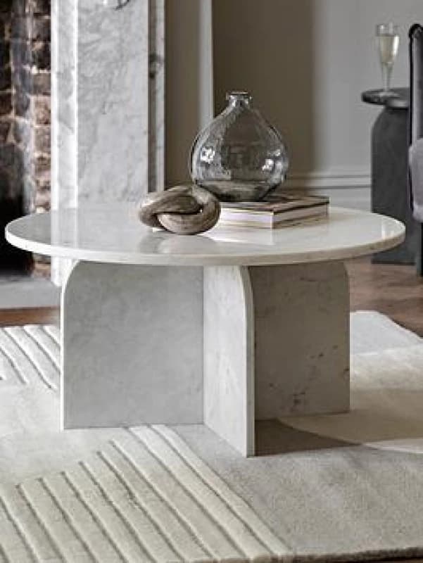 EDITE Addison Sculptural Marble Coffee Table White ONE SIZE