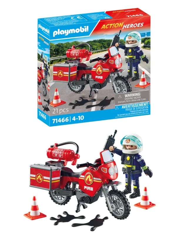 Playmobil 71466 Action Heroes: Motorcycle & Oil Spill