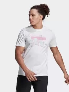 adidas AEROREADY Tennis Graphic T-Shirt, White Size M Men