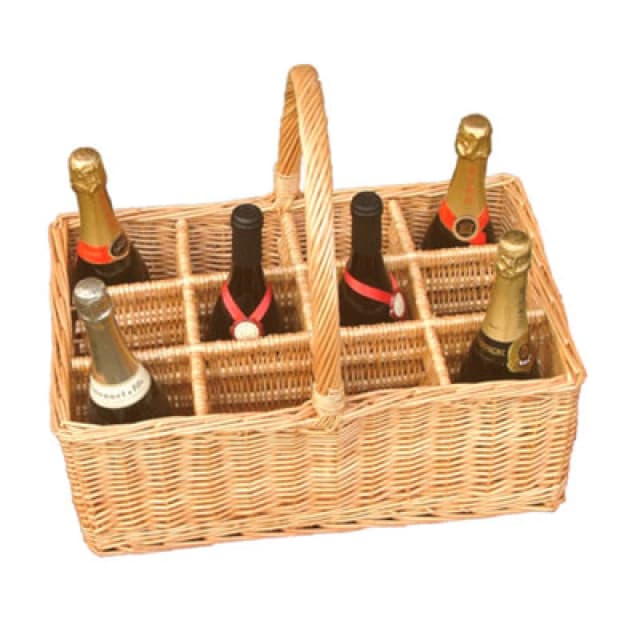 Red Hamper Wb010/home Wicker 12 Bottle Drinks Basket