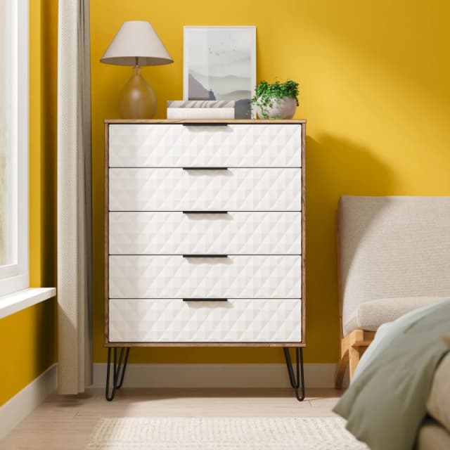 Ready Assembled 2 U Islay 5 Drawer Chest (Ready Assembled) in White Size: Large White Unisex Large