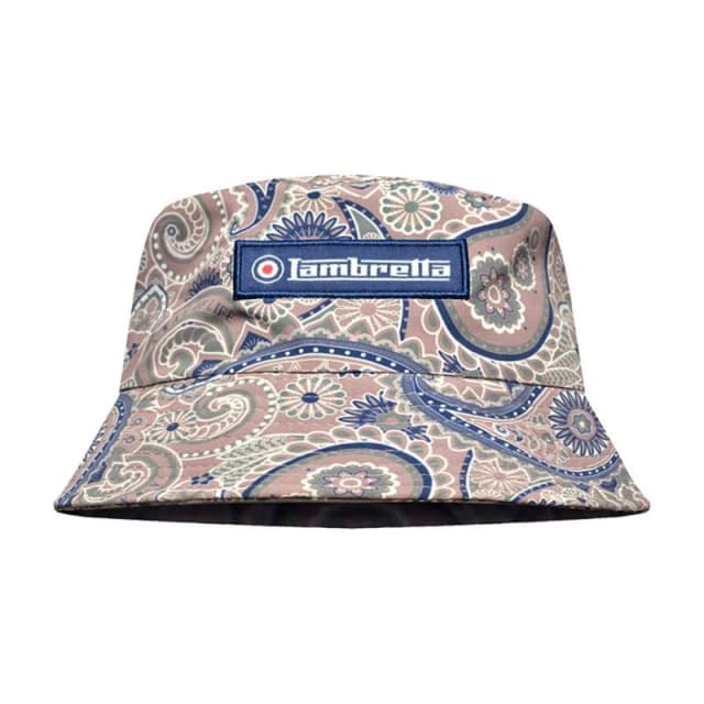 Lambretta Lambretta Men Paisley Logo Bucket Hat in Mid Grey Mid Grey One Size Male 5063703649124