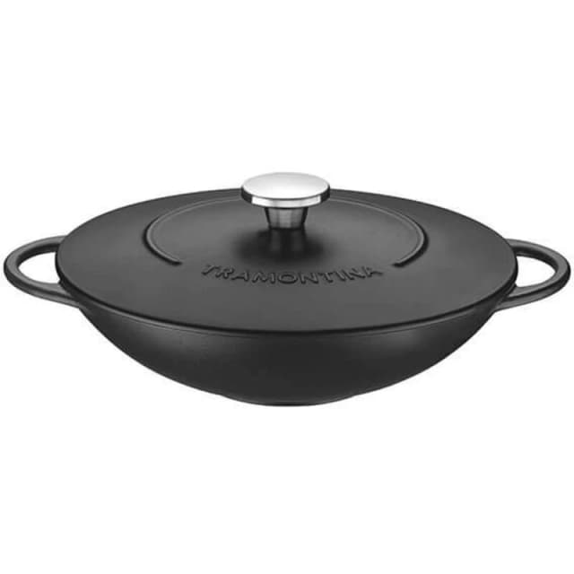 Tramontina Enamel Cast Iron Wok 32cm
