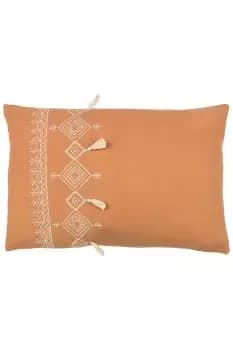 Pritta Cotton Embroidered Tasselled Cushion
