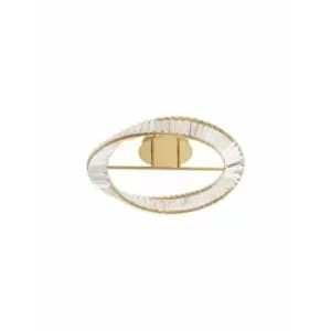 Netlighting Merano Kingston Integrated LED Semi Flush Light Gold Metal, Crystal