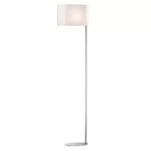 Sheraton 1 Light Floor Lamp Chrome White, E27