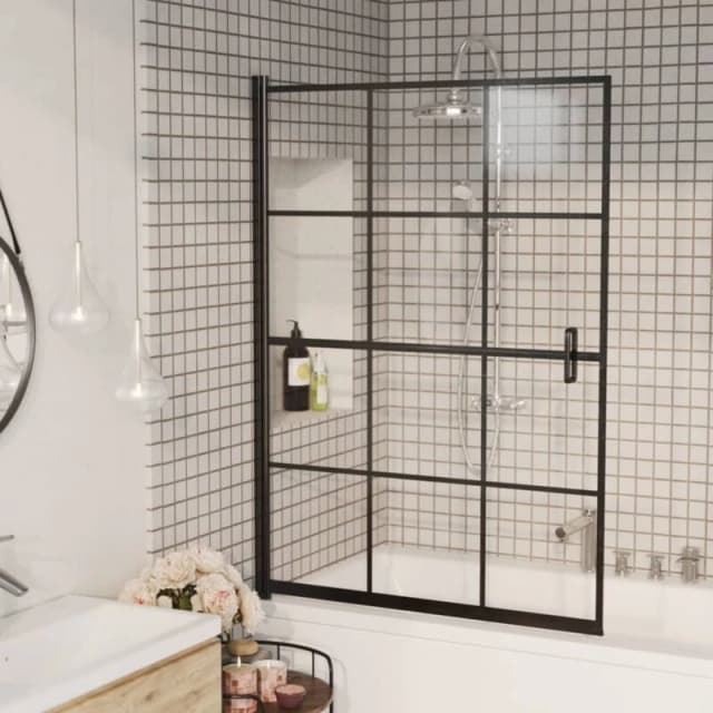 VIDAXL Shower Enclosure esg 100x140cm Black Vidaxl 8720286416037