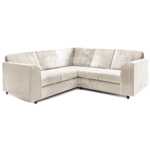 Furnishings For Less UK Ferguson Cream 5 Seater Fabric Corner Sofa L Shaped Jumbo Cord - Full Back