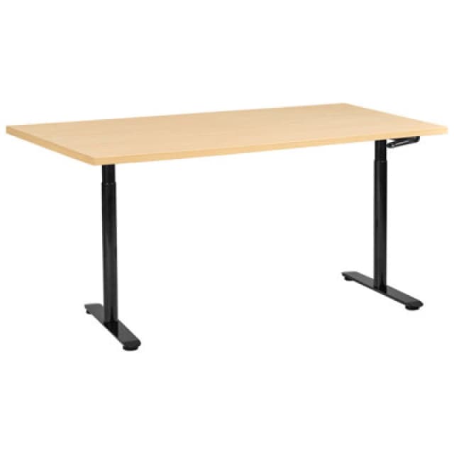 Beliani Manual Adjustable Standing Desk Destinas Black/ Light Brown 160 Cm 72 Cm